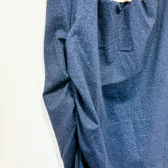 🌼NWOT🌼 LAIT DE POULE Beige and blue denim-style fitted dress - Picture 6 of 9